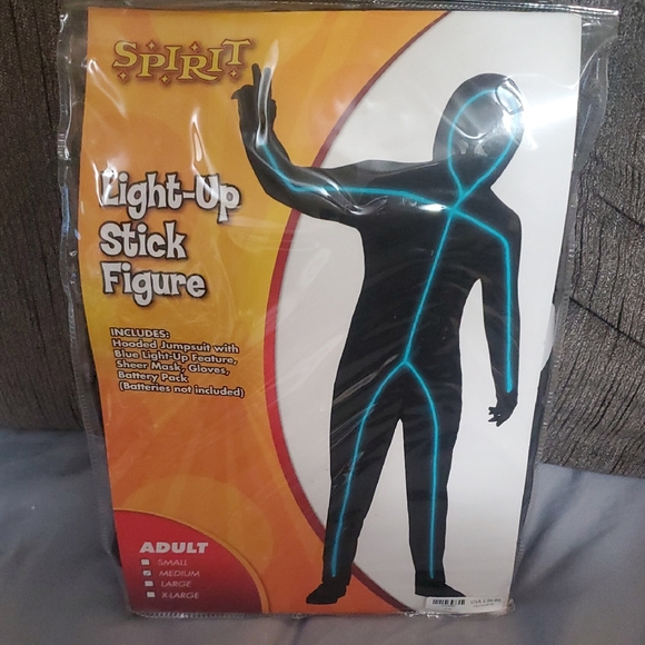 Spirit LED Stick Figure Costume with Blue Lights - Picture 1 of 2